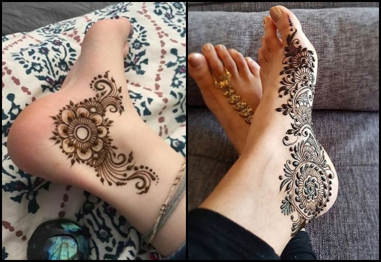 simple henna leg designs