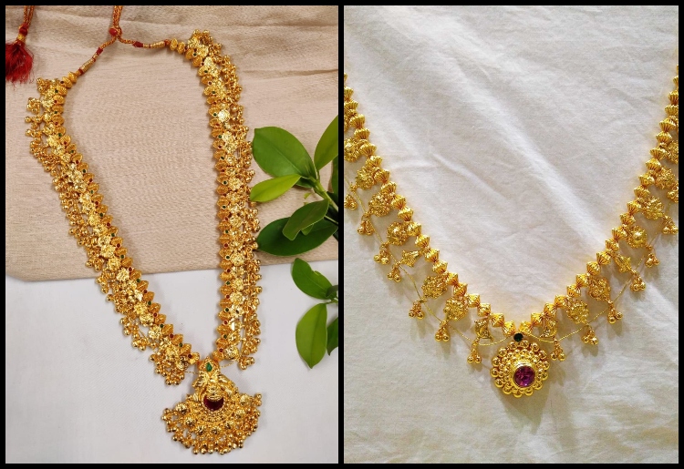 Nauvari saree hot sale jewellery set