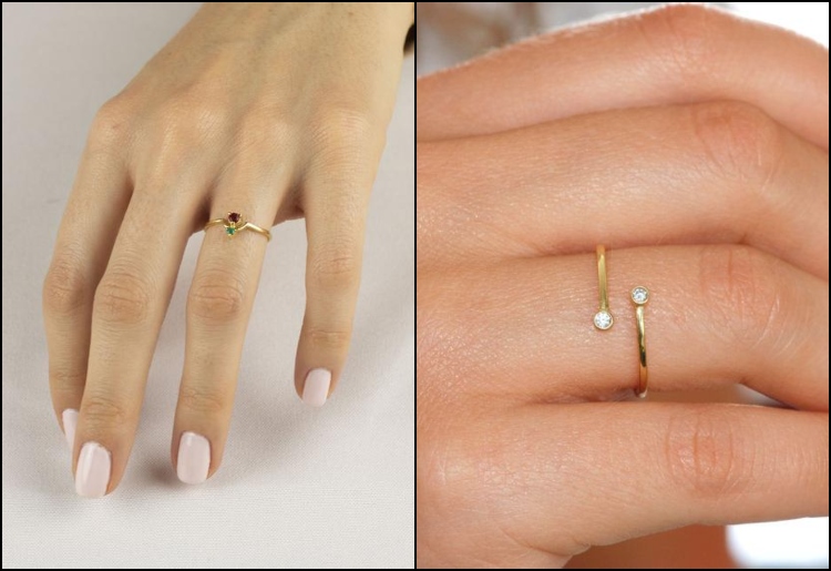 Gold Diamond Double Ring – Asavir