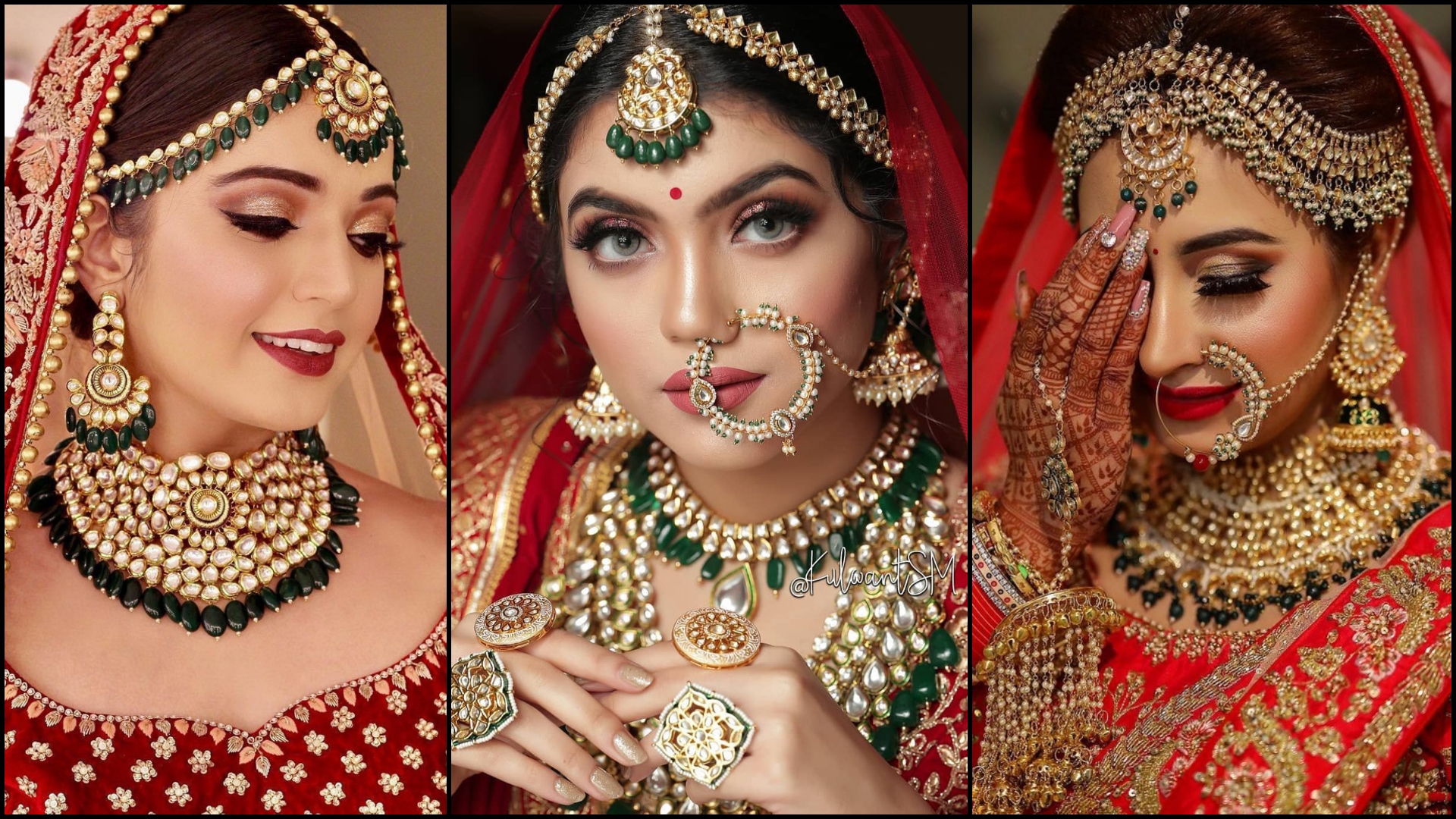 17 Stellar Brides who aced a Minimal Jewellery look on their Wedding! | Red  wedding lehenga, Top bridal makeup, Bridal style