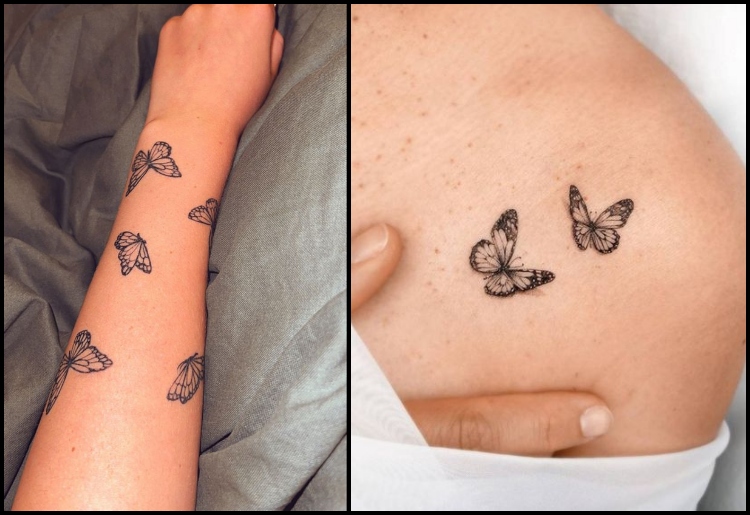 Butterfly Tattoos on Forearm Stock Photo Picture And Rights Managed  Image Pic NGE1018100673  agefotostock