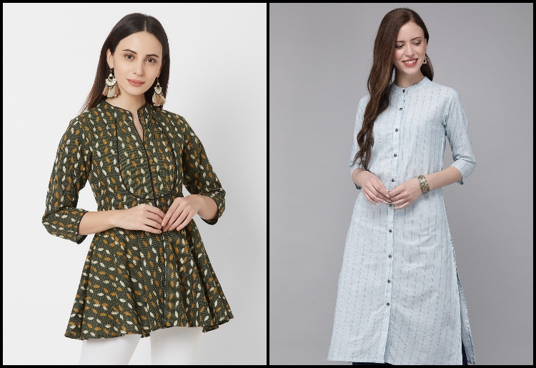 Latest  Modern Kurti Designs For Jeans Images 2023