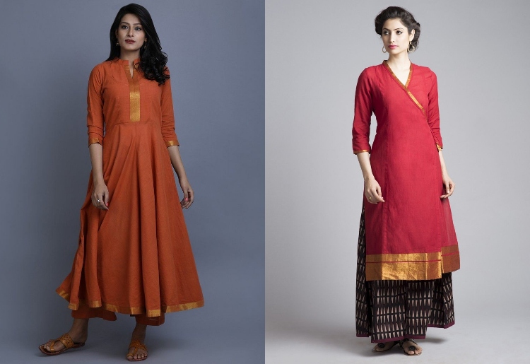 Convert Old Saree Into Gown - Green Raw Silk Full Dress with Banarasi  Dupatta Manufacturer from Chennai