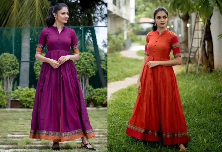 पुरानी साड़ी से बनाएं इतनी सुंदर गाउन || Old Saree Convert in to Long Gown  Cutting and Stitching - YouTube