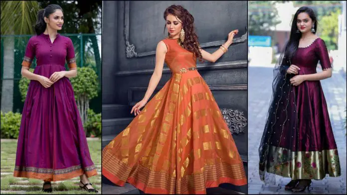 gown designs made from saree