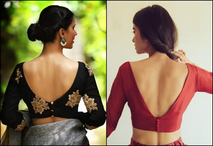 12+ Classy Deep Neck Blouse Designs That Will Turn Your World Upside Down