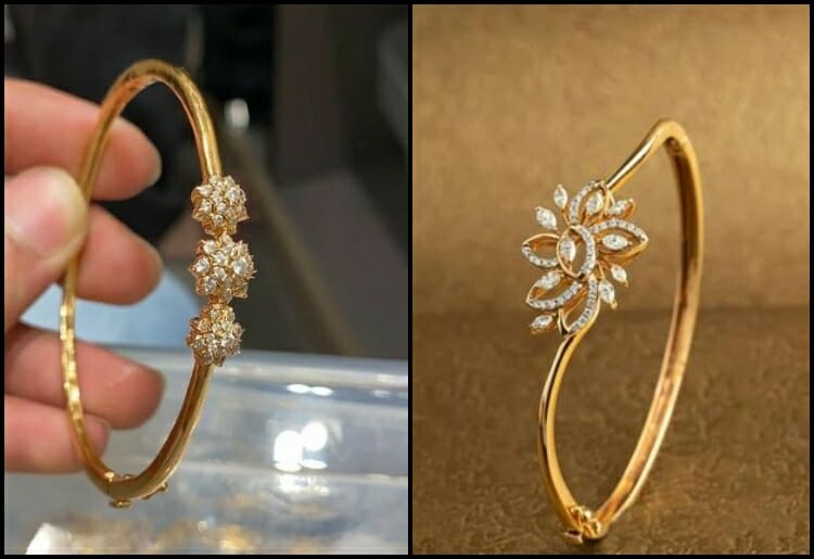 Rosegold American Diamond Rose Gold Plated BangleStyle Bracelet for Women  and Girls Bracelet  Bangles