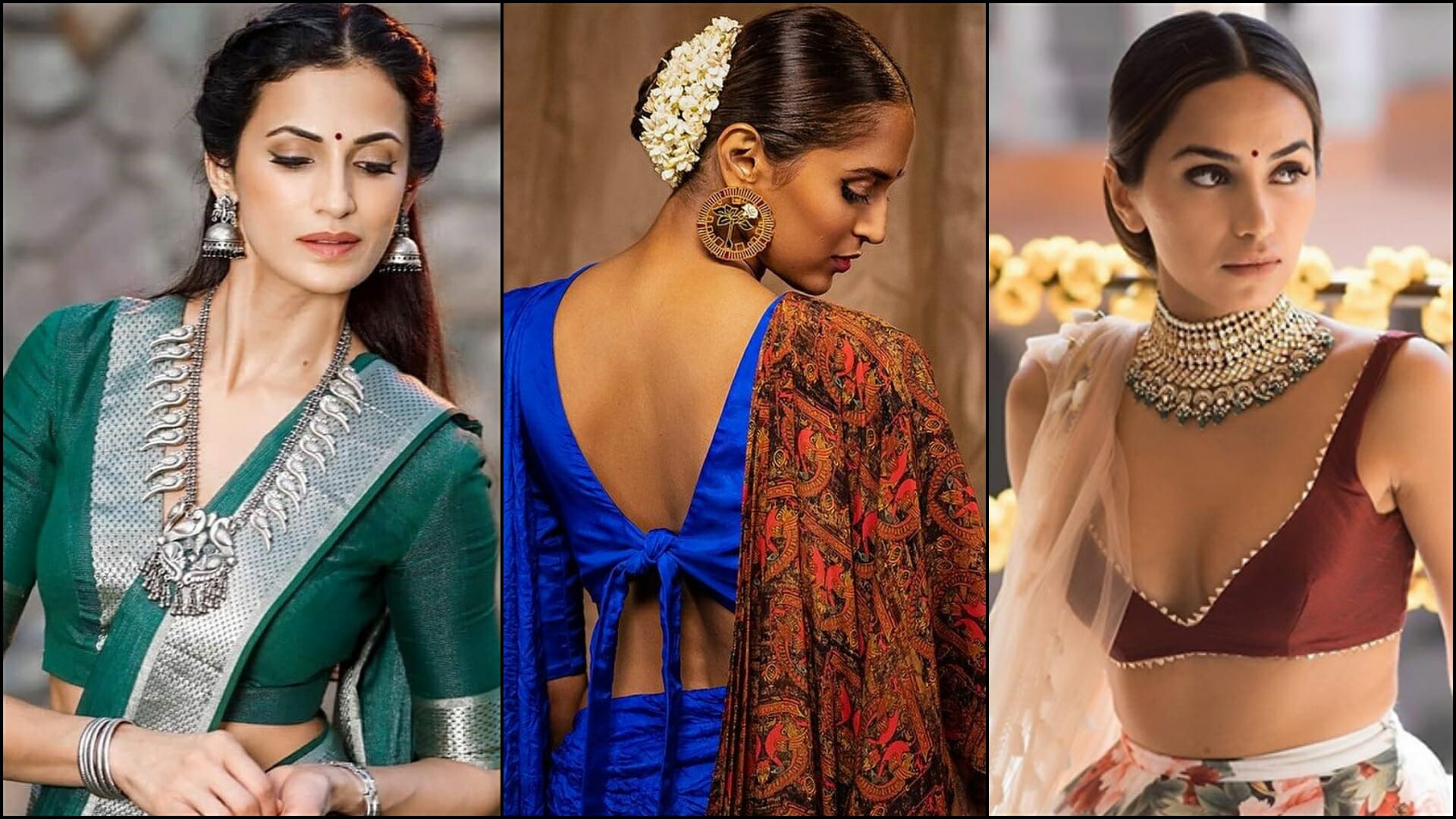 V-neck Blouse, Deep Neck Saree Blouse, Indian Designer Blouse