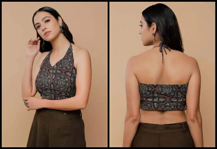 halter neck blouse I हॉल्टर नेक ब्लाउज, by Blousee