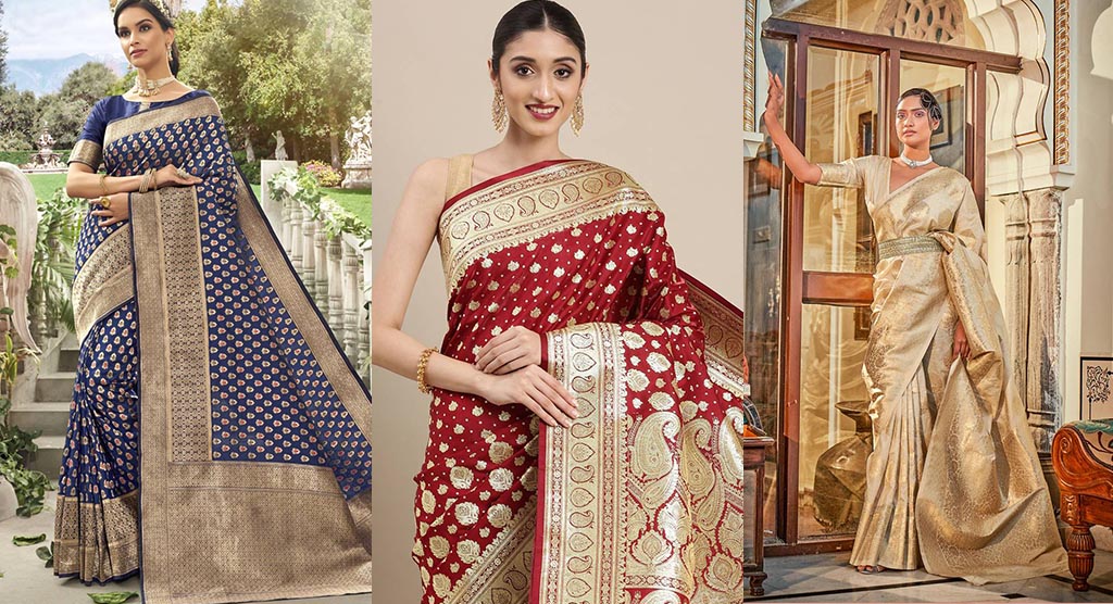 Banarasi Silk Sarees for Brides & Weddings - Types of Sarees & Looks | Saree  look, Indian bridal sarees, Indian bridal outfits