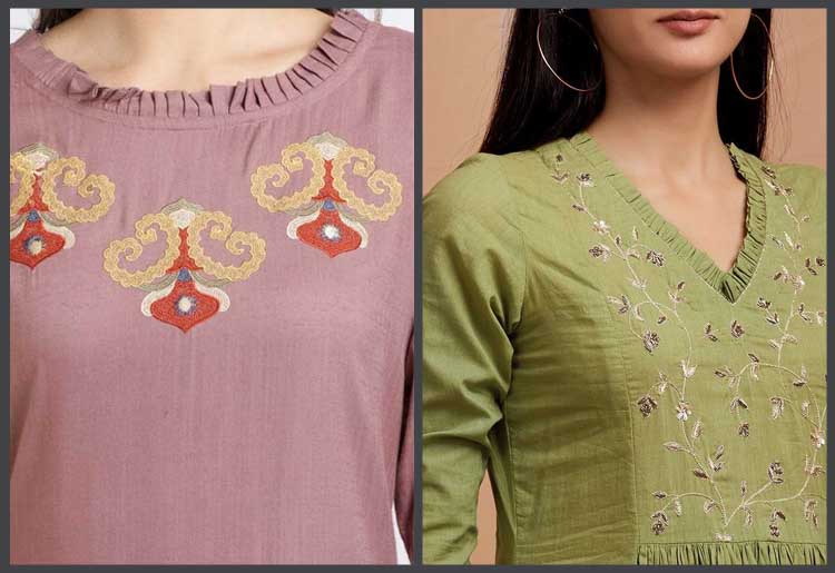 Kurti top neck design sale