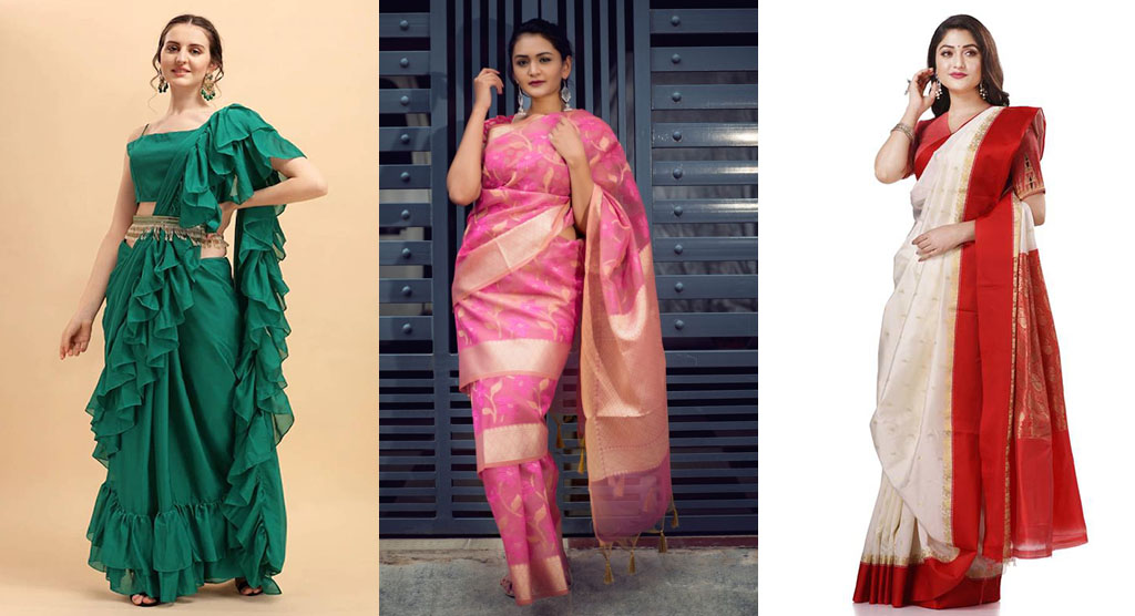 15 Different Types of Modern & Traditional Saree Wearing Draping Style