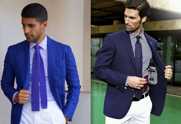 Charles Tyrwhitt Herringbone Wool Linen And Silk Blend Slim Fit Blazer in  Blue for Men | Lyst UK