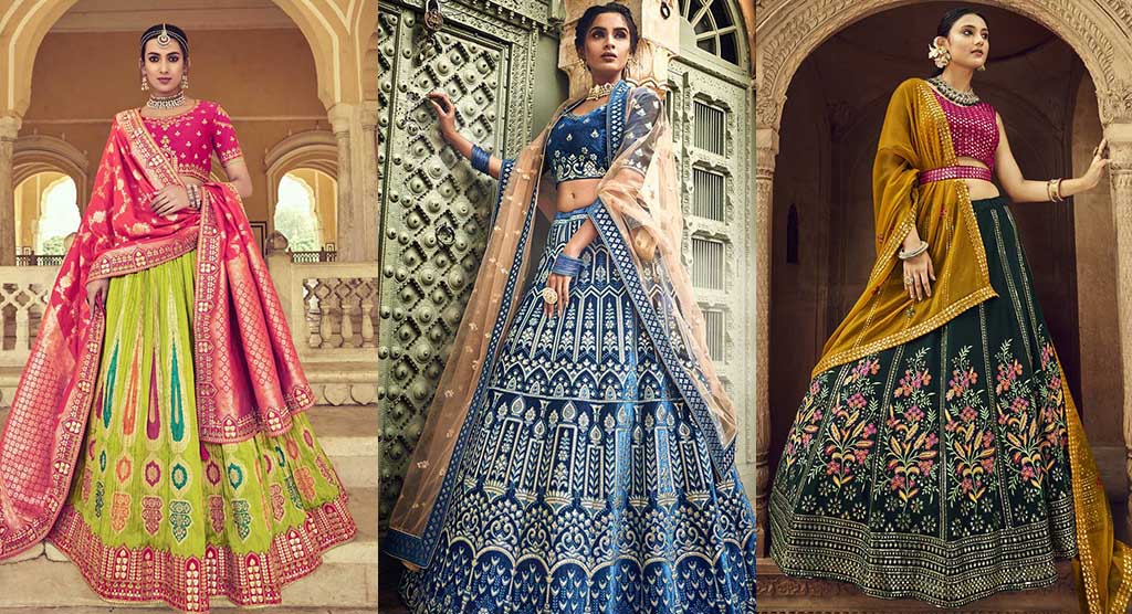 Fresh out of the oven are these two exclusive intricately handwoven  banarasi jamdani brocade lehengas wi… | Party wear lehenga, Business dress  women, Indian dresses