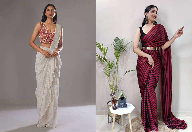 Buy Women's frill ruffle ready to wear saree for wedding mehandi party  diwali haldi reception navratra gift.(TGF4414) at Amazon.in