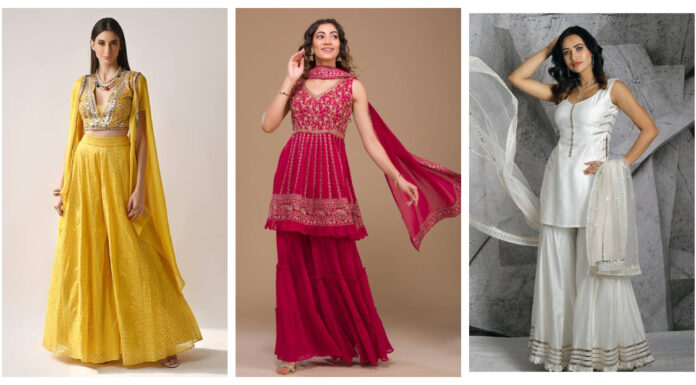 Luxe Evening Sharara Sets to Shine at Night Weddings Sharara Suits for Evening Parties