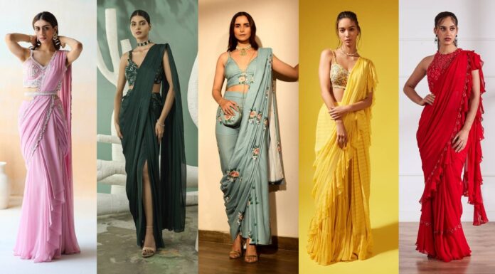 Top 7 Trendy One Minute Saree Looks for Weddings, Parties & Festivals Trendy One Minute Sarees