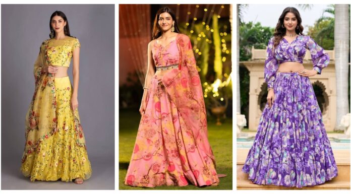 Floral Lehengas for Weddings: A Stylish Choice for Modern Celebrations Floral Printed Lehengas for Wedding Functions